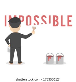 business Nothing is impossible design character on white background