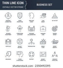 Business Number One Icons Set - Intelligent Thin Line Image Pack. Ideal for Web Design. Quality Outline Vector Concept Collection. Premium Mono Linear Design.