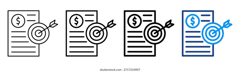 Conjunto de Colección de contorno diferente de icono de objetivo de negocio