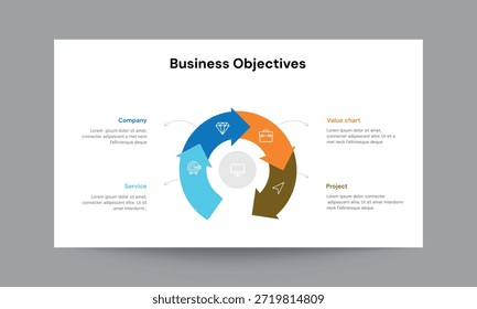 Plantilla de presentación de diapositivas de objetivos comerciales