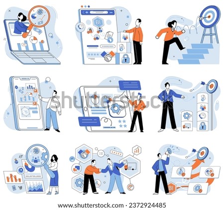 Business objectives. Vector illustration. Making informed decisions is crucial for business growth The concept business objectives encompasses desired outcomes and milestones Intention and Intention