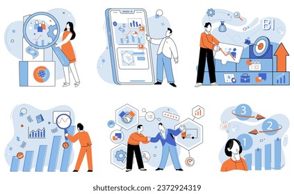 Business objectives. Vector illustration. Partnerships foster collaboration and synergy in business world Ambitious entrepreneurs set lofty business objectives to challenge themselves