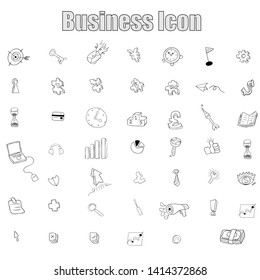 Business objects icon, drawing by hand vector