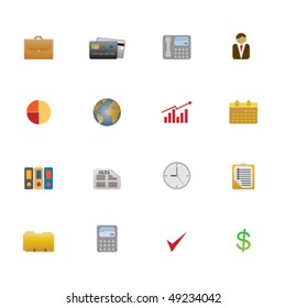 Business objects and symbols as icon set