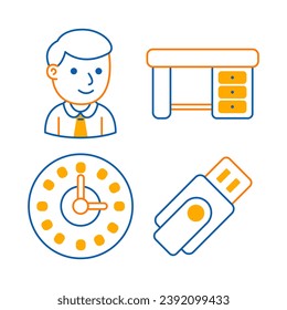 business objects vector illustrations set