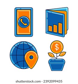 business objects vector illustrations set