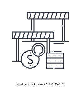 Business obtacle icon, linear isolated illustration, thin line vector, web design sign, outline concept symbol with editable stroke on white background.