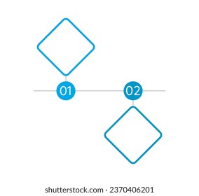 Business offer blue infographic chart design template. Professional management. Abstract infochart with copy space. Instructional graphics with 2 step sequence. Myriad Regular font used