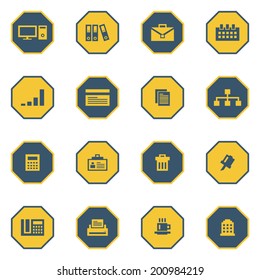 Business & Office 2 tone button and icons set