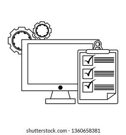 Business and office in black and white