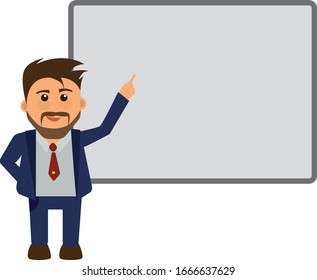 Business office blackboard presentation illustration vector