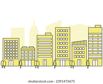 Business office building landscape vector illustration cityscape