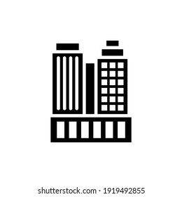 Business Office building vector solid icon style illustration. 