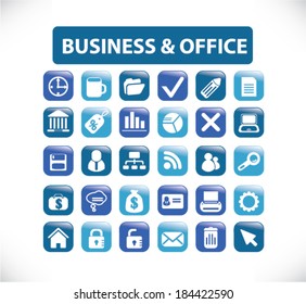 conjunto de botones de empresa y oficina, vector