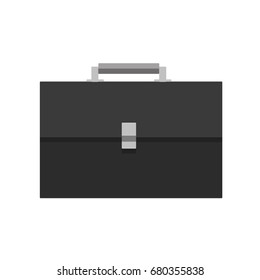 business and office concept - bag  illustration isolated on green background and copyspace