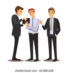 business and office concept -businessmen consulting ,Vector illustration cartoon character