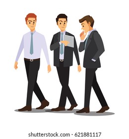 business and office concept -businessmen consulting ,Vector illustration cartoon character