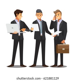 business and office concept -businessmen consulting ,Vector illustration cartoon character