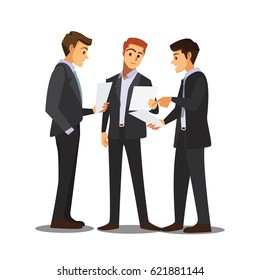 business and office concept -businessmen consulting ,Vector illustration cartoon character