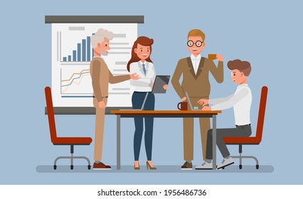 Business office connection working concept. People character vector design. 