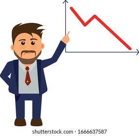 Business office decrease graph presentation  illustration vector