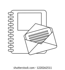 Business and office elements black and white