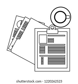 Business and office elements black and white