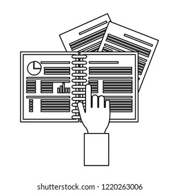 Business and office elements black and white