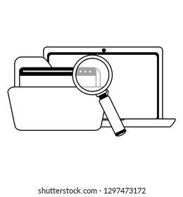 Business and office elements in black and white