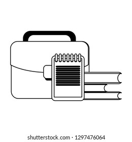 Business and office elements in black and white