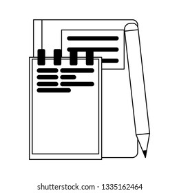 Business and office elements black and white