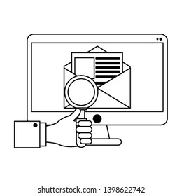 Business and office elements in black and white