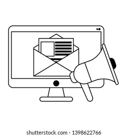 Business and office elements in black and white