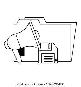 Business and office elements in black and white