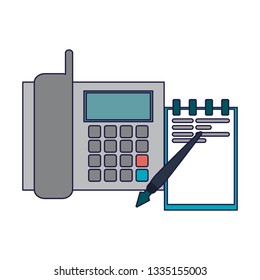 Business and office elements blue lines