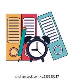 Business and office elements blue lines