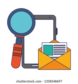 Business and office elements blue lines