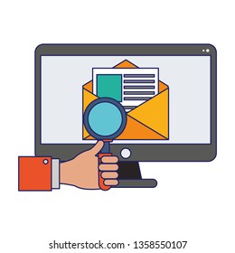 Business and office elements blue lines