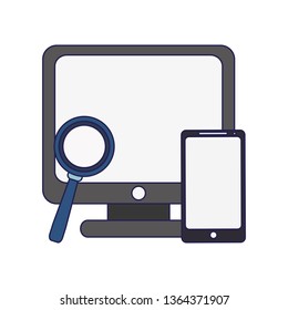Business and office elements blue lines