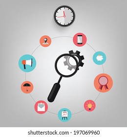 Business office elements icons vector