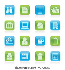 Business and office elements icons - vector icon set