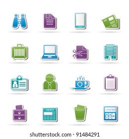 Business and office elements icons - vector icon set