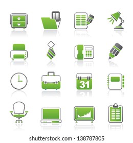 Business and office equipment icons - vector icon set
