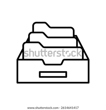 Business office file or document storage drawer icon
