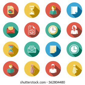 Business and Office Flat Icons Set