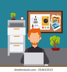 Business office and human resources, vector illustration