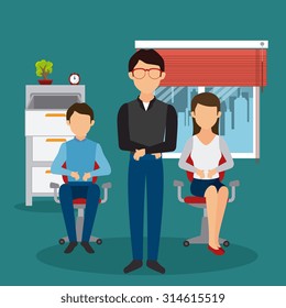 Business office and human resources, vector illustration
