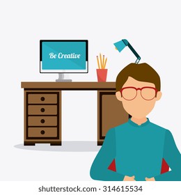 Business office and human resources, vector illustration
