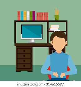 Business office and human resources, vector illustration