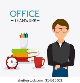 Business office and human resources, vector illustration